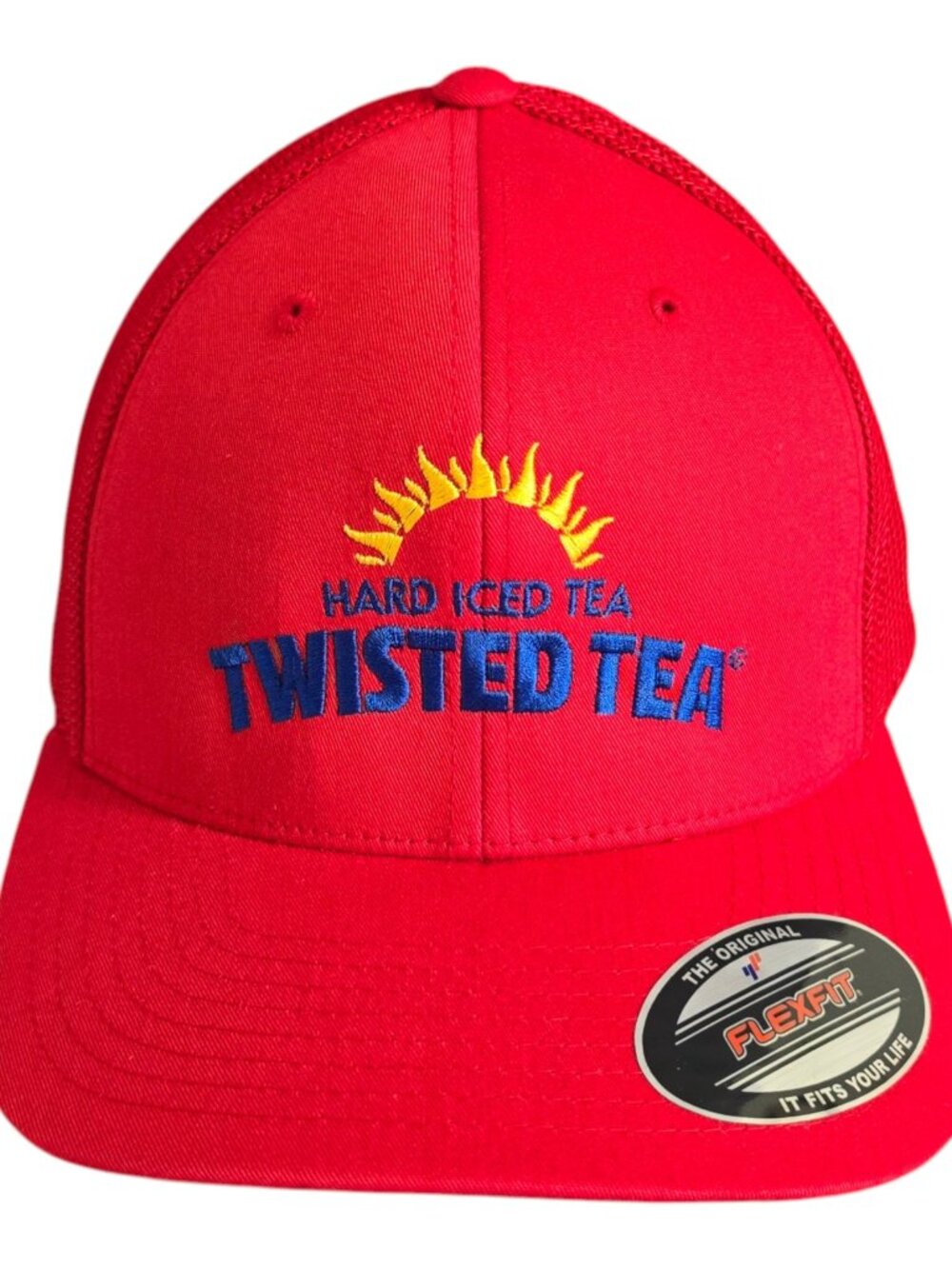 NEW! Twisted Tea Hard Iced Tea Baseball Cap Red Flexfit Fitted Mesh Size L/XL